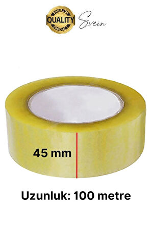 Ekstra Güçlü Yeni Formül 1 Adet 45 mm x 100 mt Koli Bandı Şeffaf Dayanıklı Bant Taşınma Ambalaj