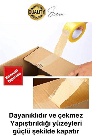 Ekstra Güçlü Yeni Formül 1 Adet 45 mm x 100 mt Koli Bandı Şeffaf Dayanıklı Bant Taşınma Ambalaj