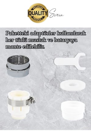Özel Tasarım Dekoratif Mutfak Su Tasarruflu Sert Plastik 360 Derece Dönen Musluk Çok Fonksiyonlu