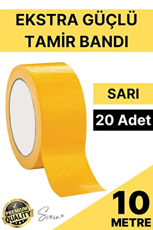 20 Adet 10 mt Sarı Tamir Takviye Kapatıcı Güçlü Onarım Bandı Su Geçirmez Sızdırmaz Dayanım Çatlak