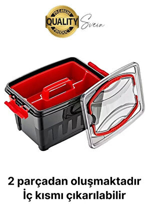 Premium 8 Lt Çok Amaçlı Tesisat Marangoz Malzeme Alet Takım Çantası Plastik Çivi Pense Vida Geniş