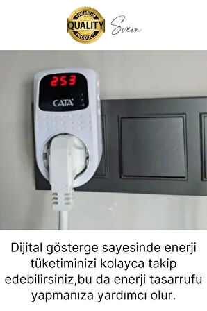 Premium Dijital Akım Korumalı Tekli Priz TV Bilgisayar Led Göstergeli Ekran Çocuk 4000 Watt Güvenli