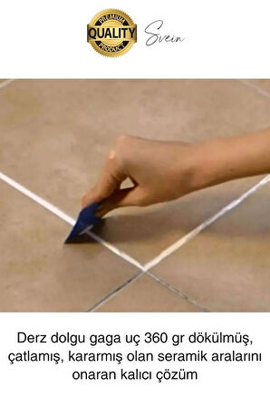 Premium Fayans Arası Siyah Hazır Derz Dolgu Gaga Uç Tüp Mermer Mutfak Banyo Zemin Duvar Onarıcı