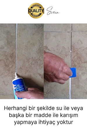Premium Fayans Arası Siyah Hazır Derz Dolgu Gaga Uç Tüp Mermer Mutfak Banyo Zemin Duvar Onarıcı