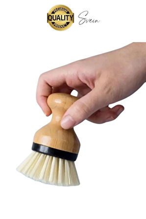 Mini Bambu Fırça Yuvarlak Sofra Temizleme Avuç İçi Mutfak Lavabosu Banyo Temizliği Tava Berber