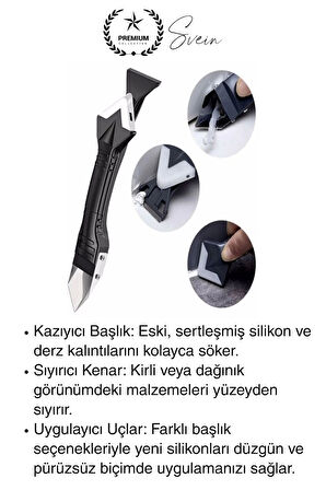 3'ü 1 Arada Fayans Derz Dolgu Silikon Kazıyıcı Sıyırıcı Uygulayıcı Aparat Mutfak Banyo Kapı Pencere