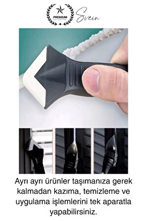 3'ü 1 Arada Fayans Derz Dolgu Silikon Kazıyıcı Sıyırıcı Uygulayıcı Aparat Mutfak Banyo Kapı Pencere