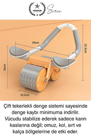 Sessiz Çalışan AB Roller Otomatik Karın Kası Egzersiz Tekeri Geri Tepme Fitness Aleti Ekipmanı