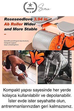 Sessiz Çalışan AB Roller Otomatik Karın Kası Egzersiz Tekeri Geri Tepme Fitness Aleti Ekipmanı