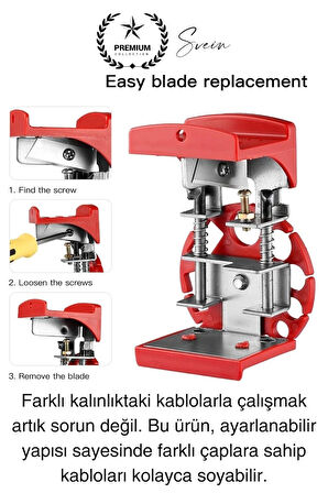 Premium Kompakt Tel Kablo Soyucu Sıyırıcı Cep Boyunda Elde Pratik Döner Koaksiyel Hafif Taşınabilir