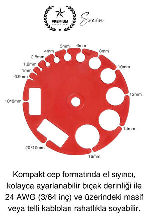 Premium Kompakt Tel Kablo Soyucu Sıyırıcı Cep Boyunda Elde Pratik Döner Koaksiyel Hafif Taşınabilir