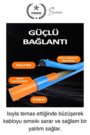 560 Parça Makaron Seti Kutulu Kablo Birleştirme Koruyucu Yalıtım Sıcaklıkla Daralan Tamirat Kaplama