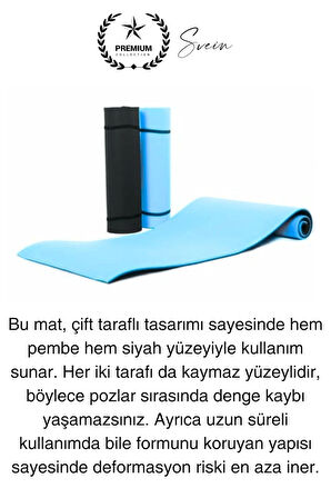 150 cm Dayanıklı Kaymaz Taşıma Askılı Su Geçirmez Yoga Pilates Matı Rahat Konforlu Taşınabilir