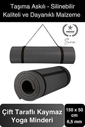 150 cm Dayanıklı Kaymaz Taşıma Askılı Su Geçirmez Yoga Pilates Matı Rahat Konforlu Taşınabilir