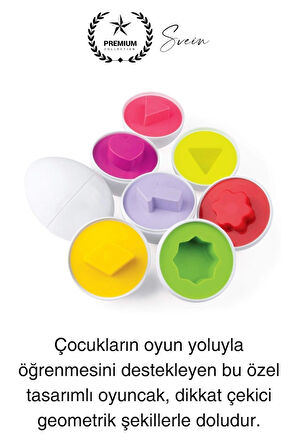 12'li Geometrik Yumurta Eşleme Oyunu Motor Gelişim Görsel Algı Şekilli Eğitici Öğretici Oyuncak
