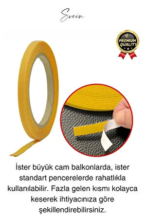 4 mt Güçlü Premium Sineklik Yedek Cırt Bant Pencere Kapı Yapışkanlı Tül Sinek Perdesi Bandı 3 Adet