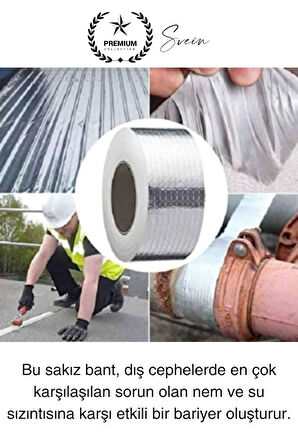 Ekstra Güçlü 2 mt Dış Cephe Su Geçirmez Sakız Bant Sızıntı Çamur Bandı Sızdırmaz 2 Adet