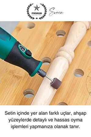 105 Parça Hobi Gravür Dremel Taşlama Ucu Mini Metal Ahşap Oyma Seti Parlatma Zımparalama Fırçalama