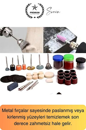 Premium 105 Parça Hobi Gravür Taşlama Ucu Mini Metal Ahşap Oyma Seti Parlatma Zımparalama Fırçalama