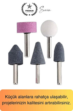 5 Parça Hobi Gravür Dremel Taşlama Ucu Mini Metal Ahşap Oyma Seti Parlatma Zımparalama Fırçalama