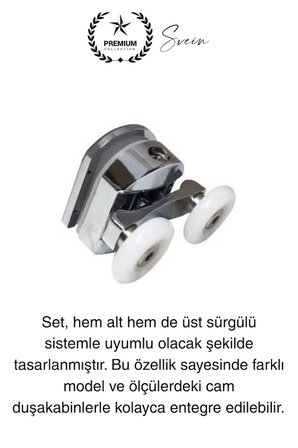 Dayanıklı Duşakabin Tekerleği Alt Üst Sürgülü Cam Kabin Krom Görünümlü Plastik Gövdeli 4'lü Set