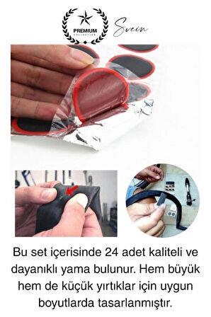 Ekstra Güçlü Araba Bisiklet Motosiklet Soğuk Yama Lastik Tamir Yaması Seti 24 Parça Kolay Pratik