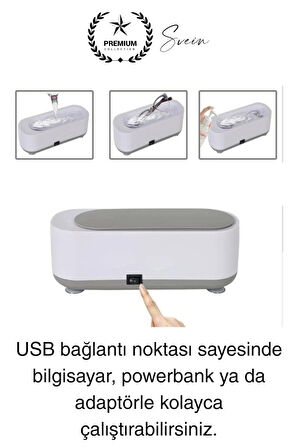 Ultrasonik Çok Fonksiyonlu Yüksek Titreşimli Yıkama Takı Saat Aksesuar Gözlük Temizleme Makinesi Usb