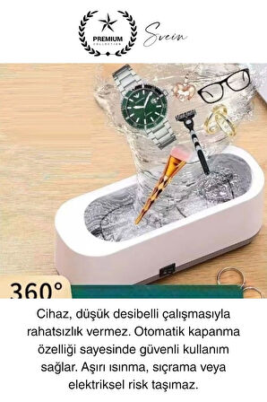 Ultrasonik Çok Fonksiyonlu Yüksek Titreşimli Yıkama Takı Saat Aksesuar Gözlük Temizleme Makinesi Usb