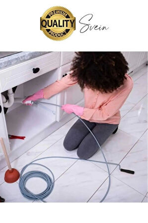 Premium 10 Metre Tıkanıklık Kanal Açma Klozet Gider Açıcı Boru Temizleme Spiral Tel Susta Manuel Uç