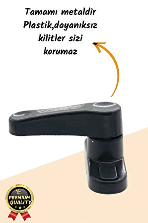 Premium Dayanıklı Koruma Antrasit Çekmeli Metal Pvc Kapı Pencere Hırsız Çocuk Emniyet Kilidi 1 Adet