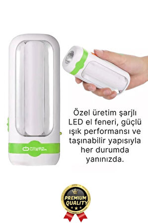 Özel Üretim Dayanıklı Güçlü Aydınlatma Taşınabilir Kamp İki Kademeli 600 mAh Şarjlı Led El Feneri