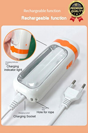 Özel Üretim Dayanıklı Güçlü Aydınlatma Taşınabilir Kamp İki Kademeli 600 mAh Şarjlı Led El Feneri