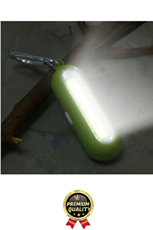 Premium Taşınabilir Kamp Okul Güçlü Işık Aydınlatma 3 Modlu Pilli Sarı Mini Led Anahtarlık El Feneri