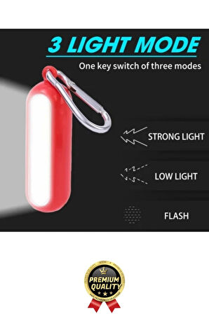 Premium Taşınabilir Kamp Okul Güçlü Işık Aydınlatma 3 Modlu Pilli Sarı Mini Led Anahtarlık El Feneri