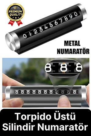 Yeni Araç İçi Telefon Numarası Parkmatik Metal Çevirmeli Ayarlı Torpido Üstü Silindir Numaratör
