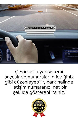 Yeni Araç İçi Telefon Numarası Parkmatik Metal Çevirmeli Ayarlı Torpido Üstü Silindir Numaratör