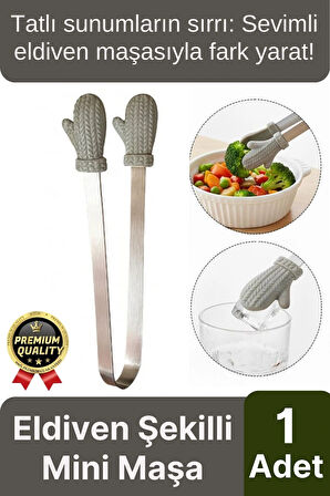 Özel Tasarım Pratik Sevimli Eldiven Şekilli Isıya Dayanıklı Silikon Uçlu Mini Mutfak Servis Maşası
