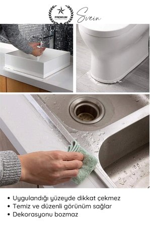 #SızdırmazBant 3 Adet Su Geçirmez Şeffaf İzolasyon Bandı Tezgah Lavabo Kenar Tamir Güçlü 38mm x 3m