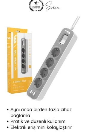 #UzatmaKablo 4’lü Akım Korumalı Priz 4000W 1.5 Metre Kablolu Çoklu Priz Aşırı Gerilim Korumalı 4 Soketli Güvenli Elektrik Kullanımı Uzatma Kablosu Dayanıklı Uzun Ömürlü Uzun Kablo Ev İş Yeri İçin
