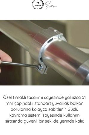 #ÇamaşırAskı Alüminyum Balkon Çamaşır Askılığı Takılabilir Küpeşte Kurutmalık Yuvarlak Boru Uyumlu Paslanmaz Metalik Hafif Dayanıklı 15 Kg Kapasiteli Pratik Montajlı İpli Ev Dış Mekan Askısı