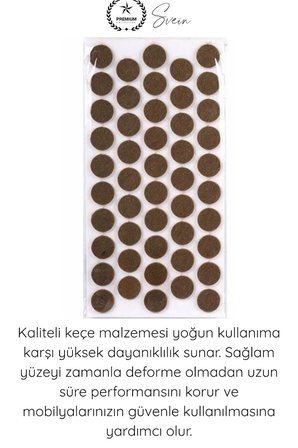 #Keçe Yapışkanlı Yuvarlak Keçe 20mm 48 Adet Kahve Mobilya Altı Zemin Koruyucu Çizik Önleyici Sessiz Kaydırmaz Masa Sandalye Dolap Ayak Pedi Parke Laminat Fayans Koruma Dayanıklı Kendinden Yapışkanlı