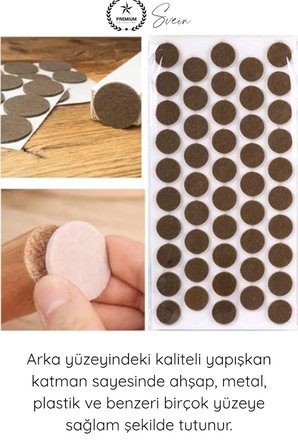 #Keçe Yapışkanlı Yuvarlak Keçe 20mm 48 Adet Kahve Mobilya Altı Zemin Koruyucu Çizik Önleyici Sessiz Kaydırmaz Masa Sandalye Dolap Ayak Pedi Parke Laminat Fayans Koruma Dayanıklı Kendinden Yapışkanlı
