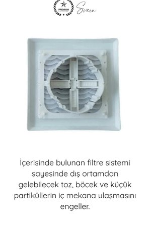#Menfez Kare Baca Kapağı Ayarlı Duvar Menfezi Antrasit Gri Filtreli Havalandırma Kapağı Plastik Ventilasyon Paneli Toz Böcek Önleyici Dekoratif Hava Çıkış Izgarası Dayanıklı Kullanım 17x17 cm