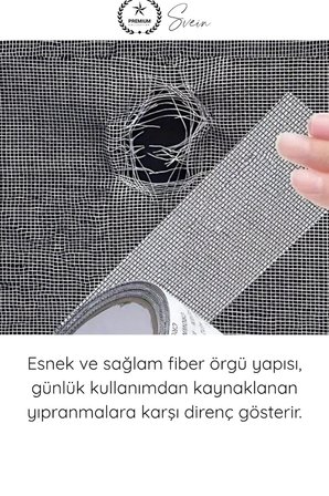 #YamaBandı Sineklik Tamir Bandı Yapışkanlı Fiber Tül Yama 50 mm x 2 Metre Delik Onarım Bandı Pencere Kapı Tülü Yırtık Tamiri File Onarma Şerit Pratik Güçlü Ev Balkon Sivrisinek Koruma Çözümü