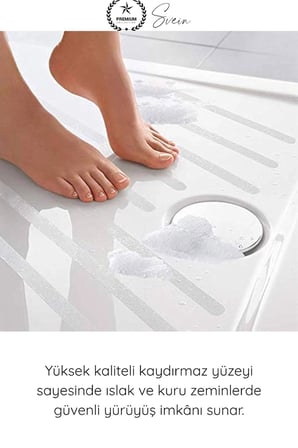 #ŞeffafKaydırmaz Şeffaf Kaydırmaz Güvenlik Bandı 36 mm x 2,5 Metre Merdiven Zemin Küvet Banyo Fayans Havuz Kenarı Kaymaz Bant Kendinden Yapışkanlı Şeffaf Kaymayı Önleyici Koruyucu Şerit Ev Ofis İşyeri