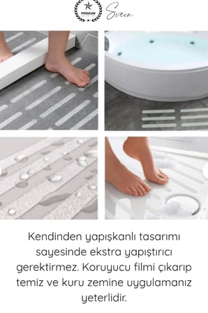 #ŞeffafKaydırmaz Şeffaf Kaydırmaz Güvenlik Bandı 36 mm x 2,5 Metre Merdiven Zemin Küvet Banyo Fayans Havuz Kenarı Kaymaz Bant Kendinden Yapışkanlı Şeffaf Kaymayı Önleyici Koruyucu Şerit Ev Ofis İşyeri