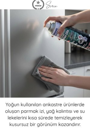 #Parlatıcı Paslanmaz Çelik Yüzey Temizleyici Parlatıcı Sprey 500 ml Ankastre Fırın Davlumbaz Buzdolabı Metal Krom Alüminyum Temizlik Cilası Parmak İzi Yağ Su Lekesi Giderici Koruyucu Bakım Spreyi