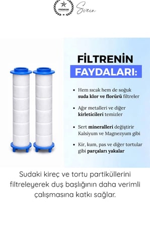 #Filtre 2 Adet Duş Başlığı Filtresi Kireç Klor Pas Önleyici Yedek Filtre Seti Pamuk Su Arıtma Kartuşu Standart Uyum Banyo Su Temizleyici Tortu Partikül Giderici Saç Cilt Koruma Filtre Kartuş