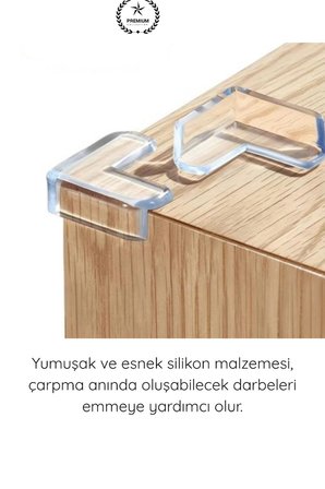 #KöşeKoruma Silikon Şeffaf Masa Kenarı Koruma Aparatı 8 Adet Yapışkanlı Köşe Koruyucu Bebek Çocuk Güvenlik Darbe Önleyici Sehpa Dolap TV Ünitesi Mobilya Köşe Koruması Yumuşak PVC 90 Derece