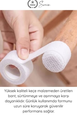 #Keçe Zemin Koruyucu Keçe Bant 4,5 Metre Beyaz Yapışkanlı Mobilya Ayağı Keçesi Ses Önleyici Çizilme Önleyici Parke Laminat Fayans Koruma Kesilebilir Masa Sandalye Dolap Sehpa İçin
